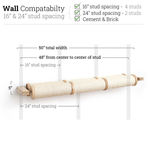 Horizontal Scratching Post (Cat Wall Scratcher) by Catastrophic Creations