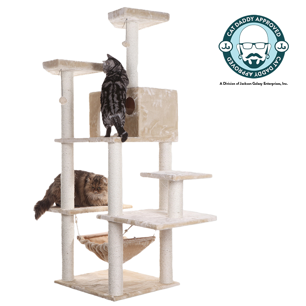 Classic 72-inch Faux Fur Cat Tree, Beige by Armarkat