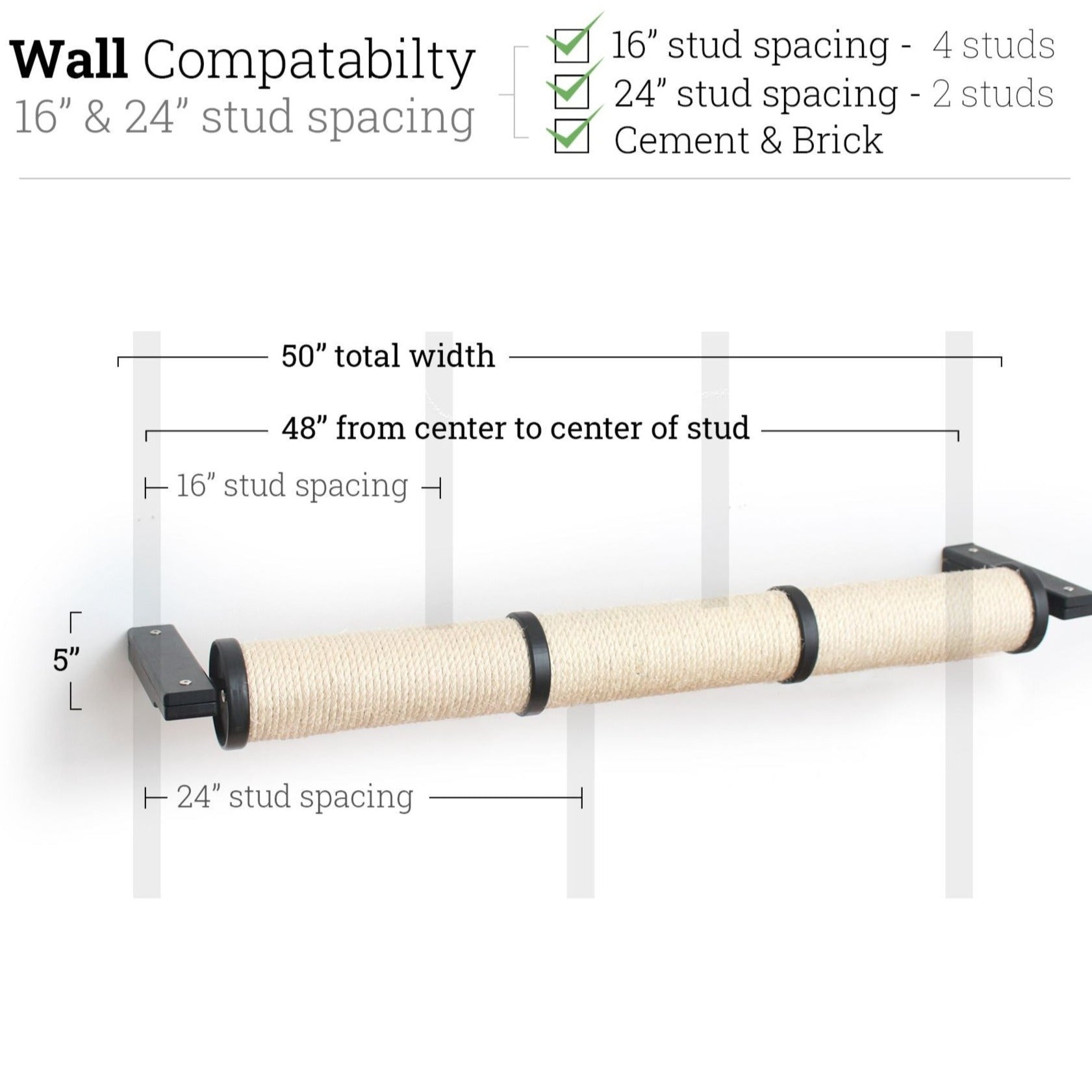 Horizontal Scratching Post (Cat Wall Scratcher) by Catastrophic Creations