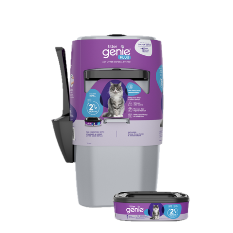 Litter Genie Plus Ultimate Cat Litter Odor Control Pail - Silver