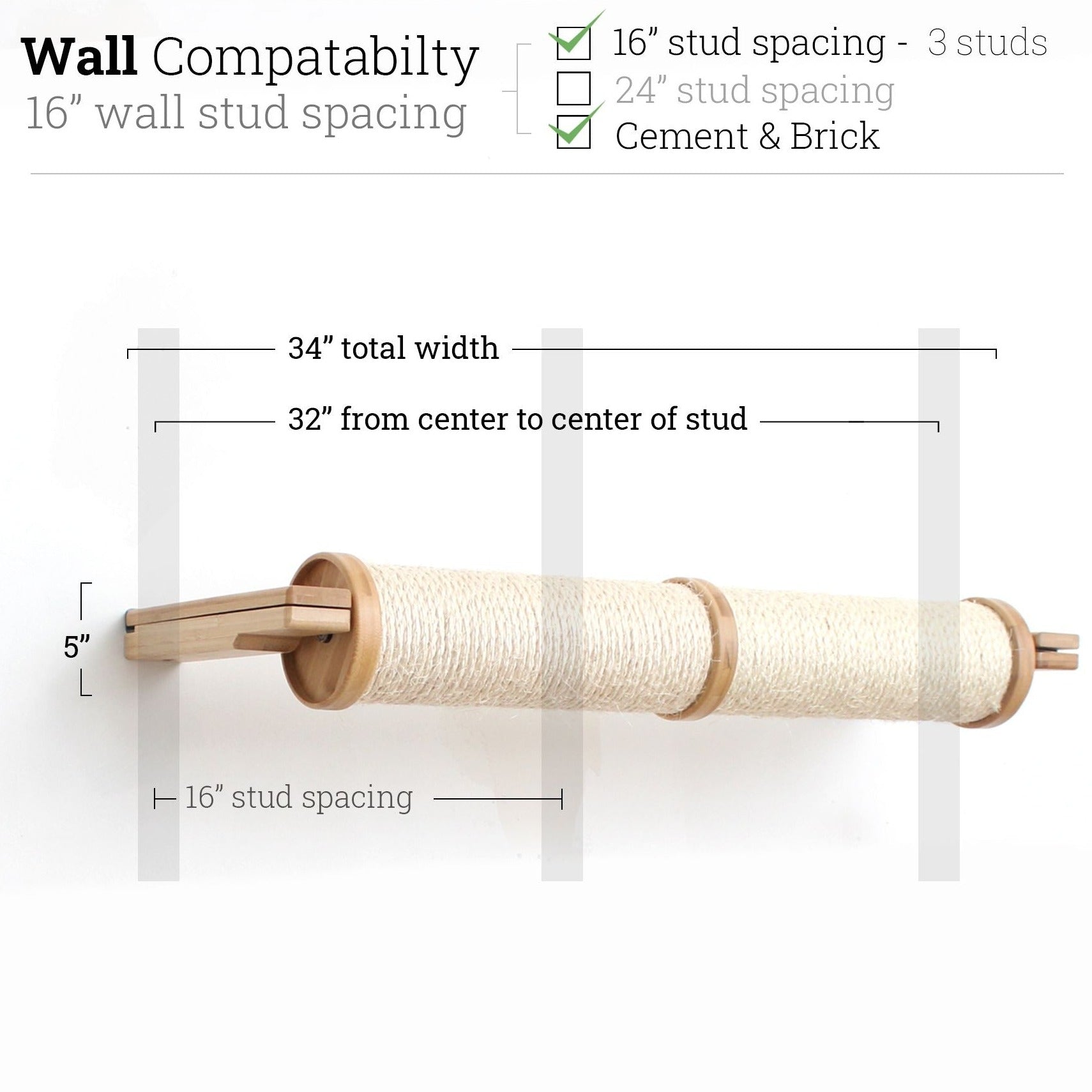 Horizontal Scratching Post (Cat Wall Scratcher) by Catastrophic Creations