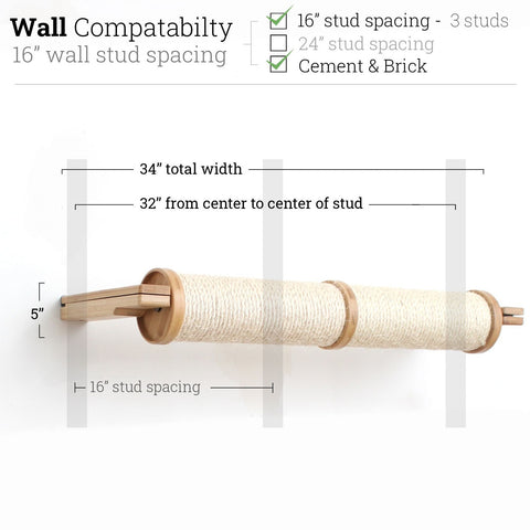 Horizontal Scratching Post (Cat Wall Scratcher) by Catastrophic Creations