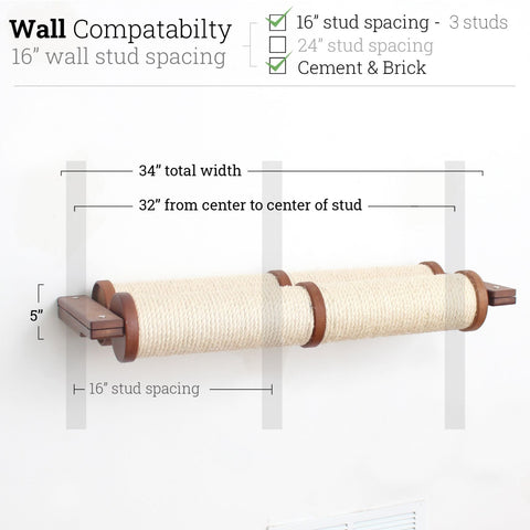 Horizontal Scratching Post (Cat Wall Scratcher) by Catastrophic Creations