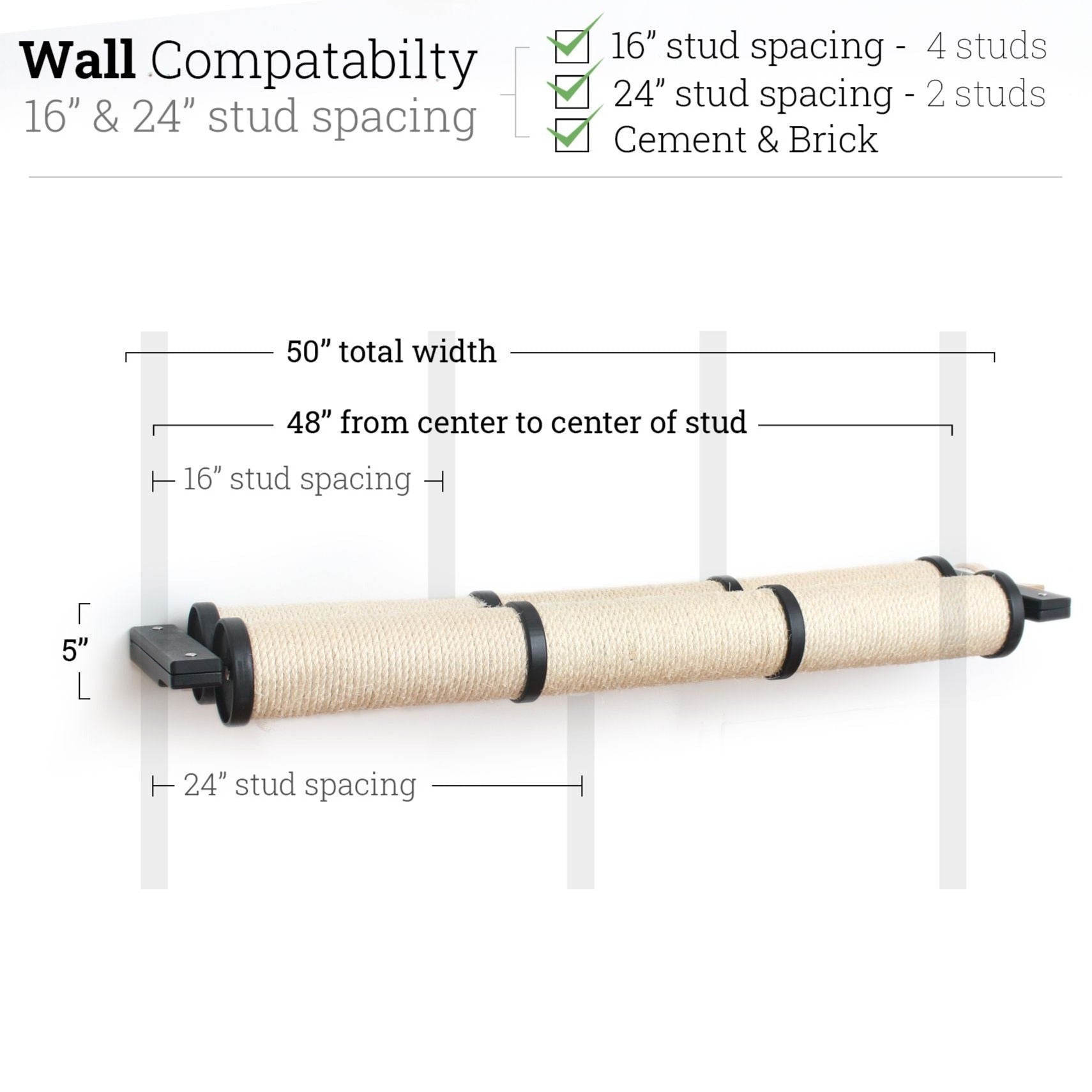 Horizontal Scratching Post (Cat Wall Scratcher) by Catastrophic Creations