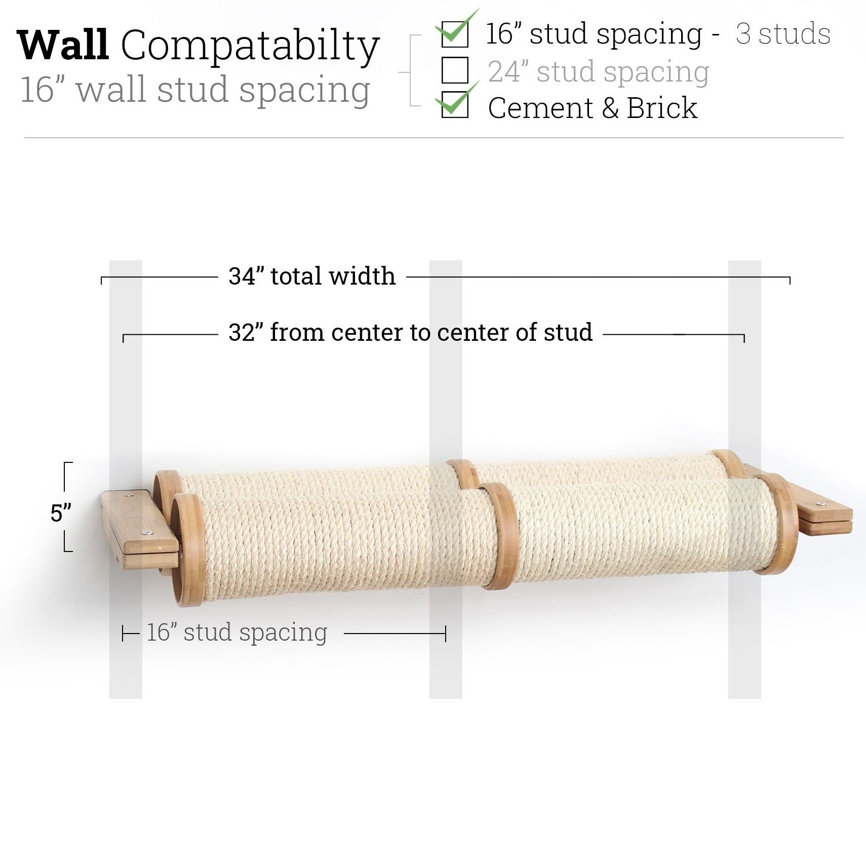 Horizontal Scratching Post (Cat Wall Scratcher) by Catastrophic Creations