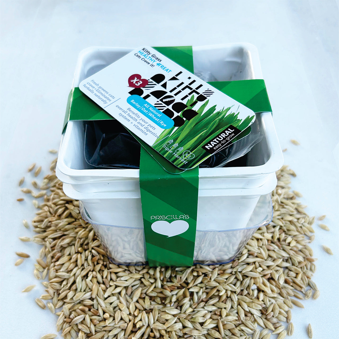 Grow Your Own Cat Grass Kits (3x) by Three Farms