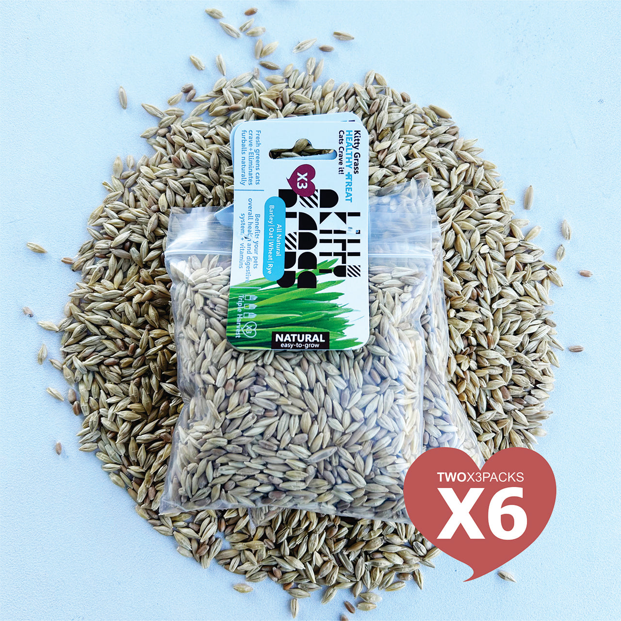 Cat Grass Seed Pack 6x by Three Farms