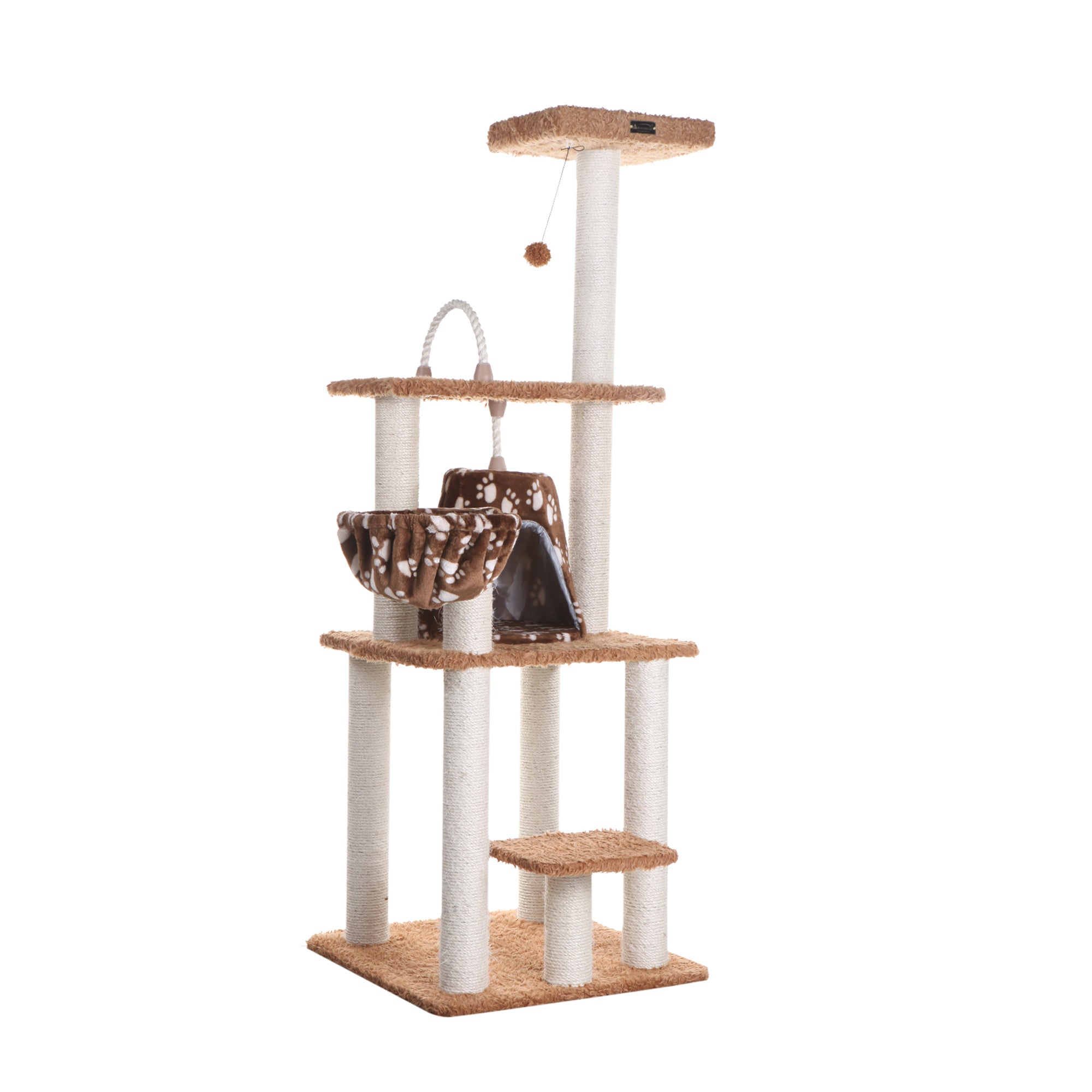 64-inch Ultra-Thick Faux Fur Cat Tree, Chocolate by Armarkat