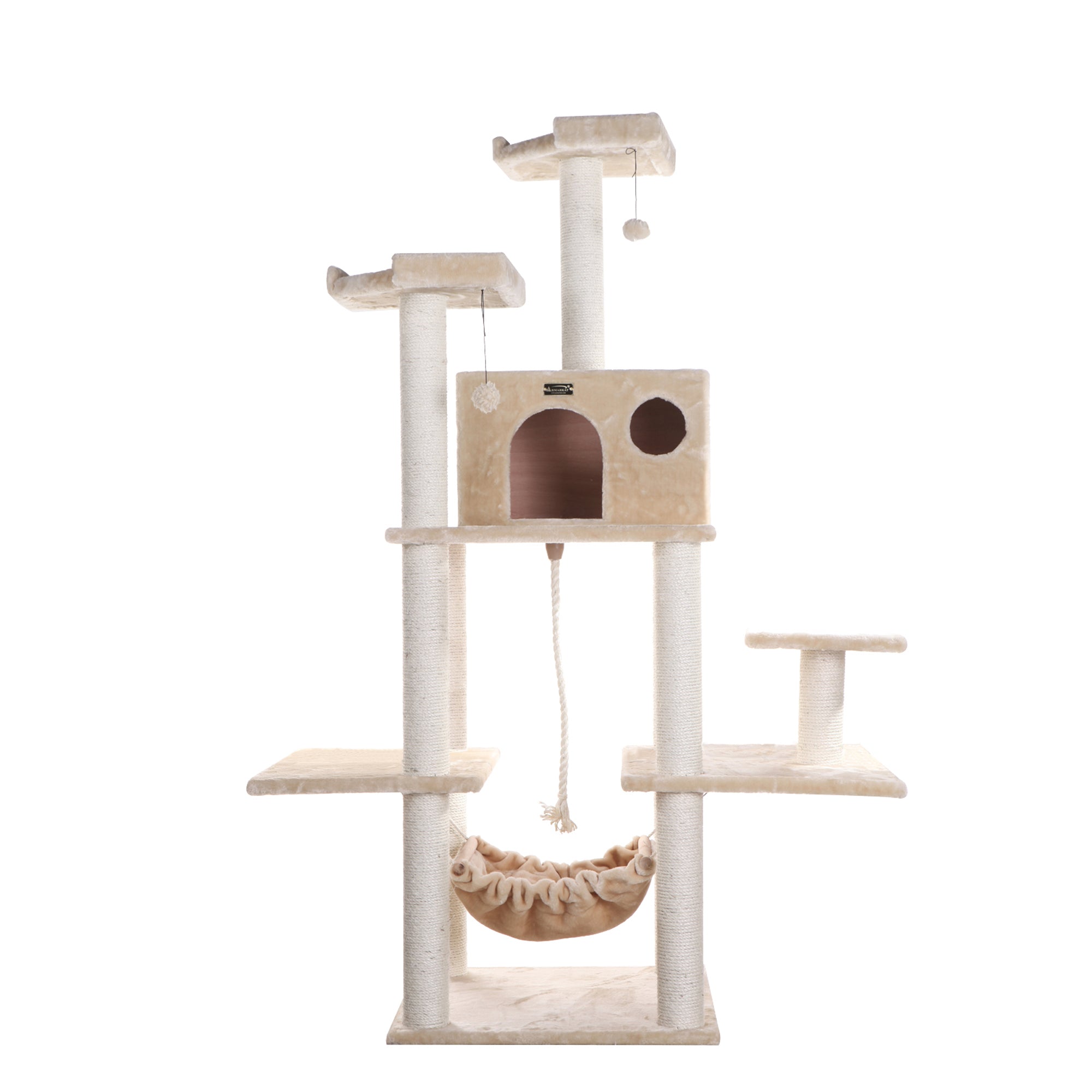 Classic 72-inch Faux Fur Cat Tree, Beige by Armarkat