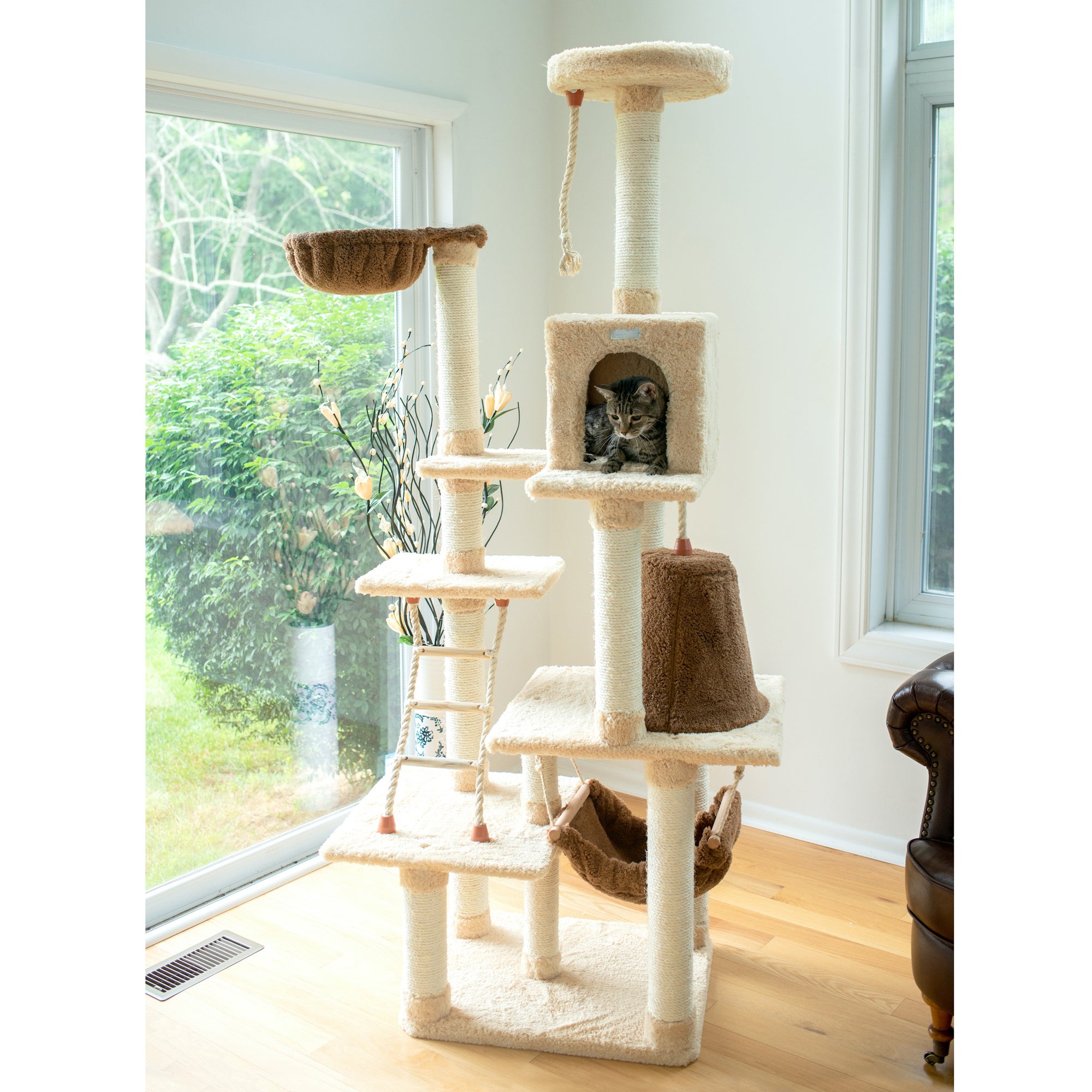 Premium 78-inch Ultra-Soft Faux Fleece Cat Tree, Goldenrod by Armarkat