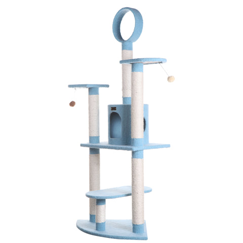 66-inch Faux Fleece Cat Tree, Sky Blue by Armarkat