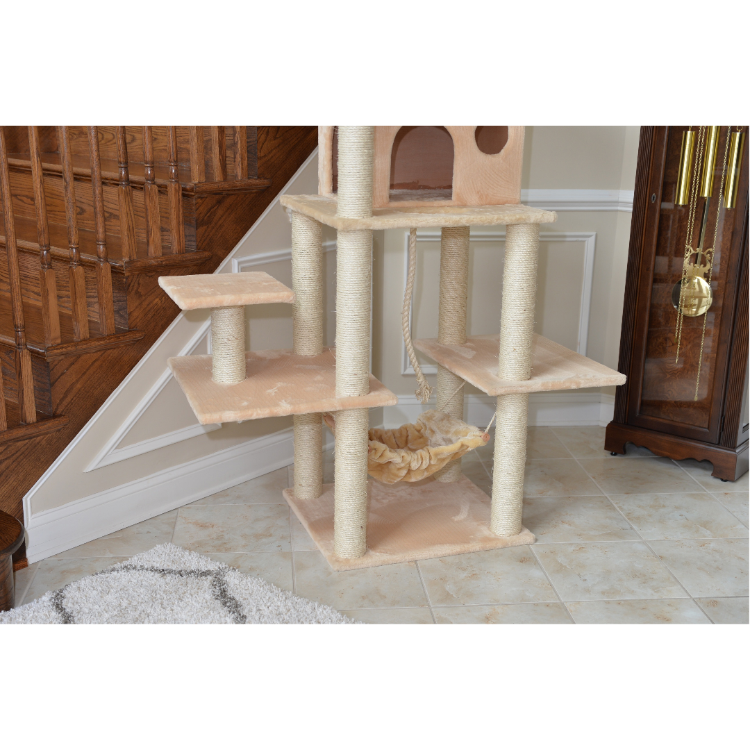 Classic 72-inch Faux Fur Cat Tree, Beige by Armarkat