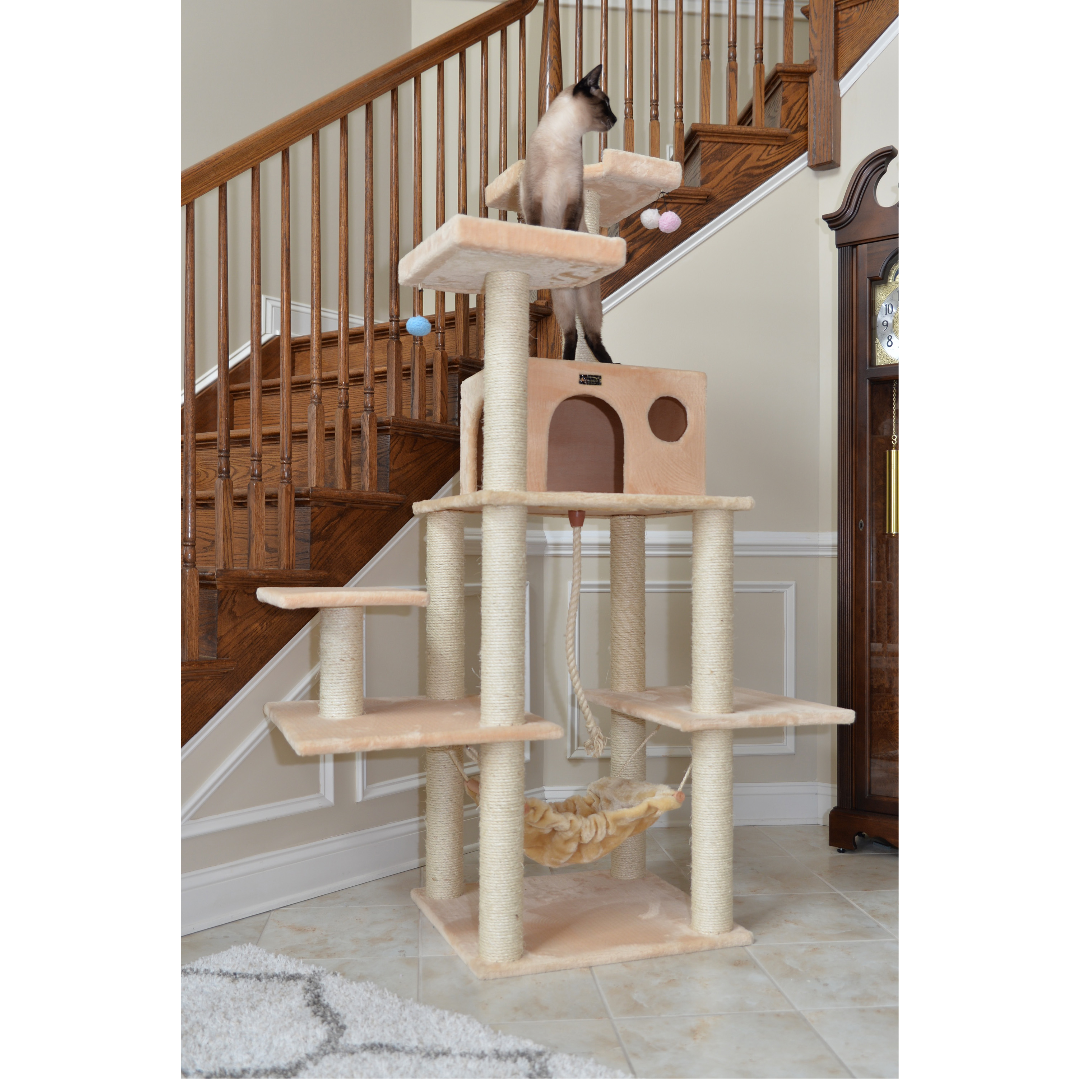 Classic 72-inch Faux Fur Cat Tree, Beige by Armarkat