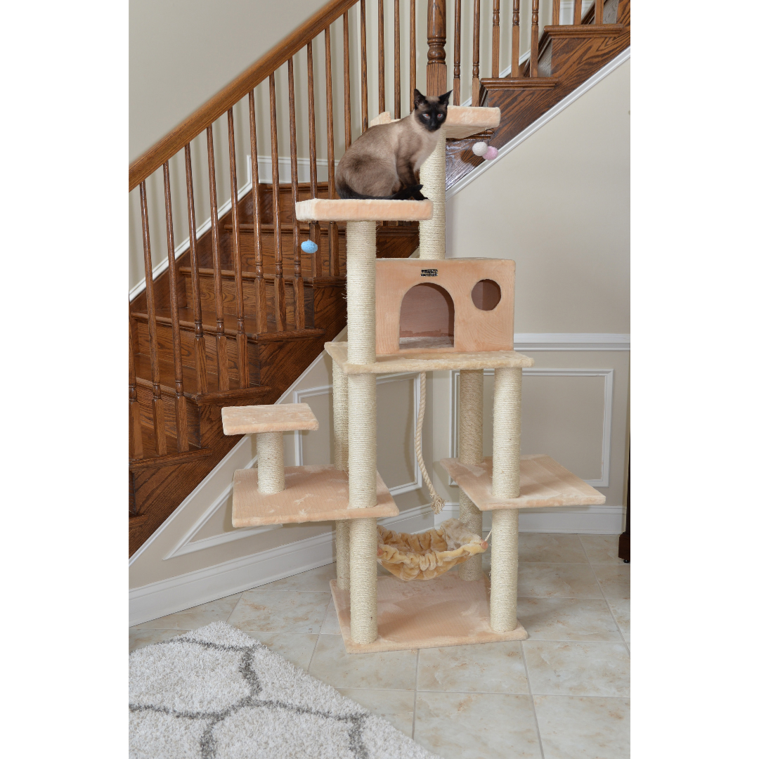 Classic 72-inch Faux Fur Cat Tree, Beige by Armarkat