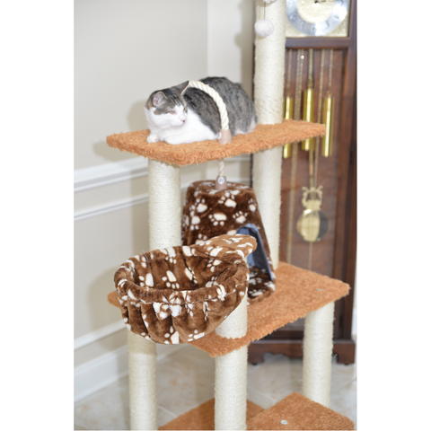 64-inch Ultra-Thick Faux Fur Cat Tree, Chocolate by Armarkat