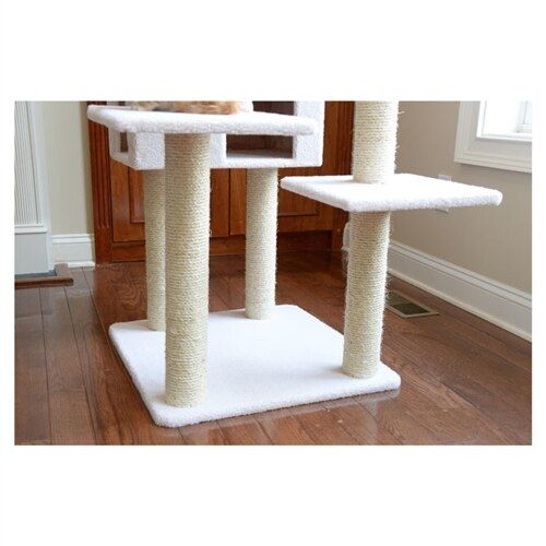 Classic 77-Inch Real Wood Cat Tree, Multi-Levels With Ramp, Three Perches, Two Condos, Ivory by Armarkat