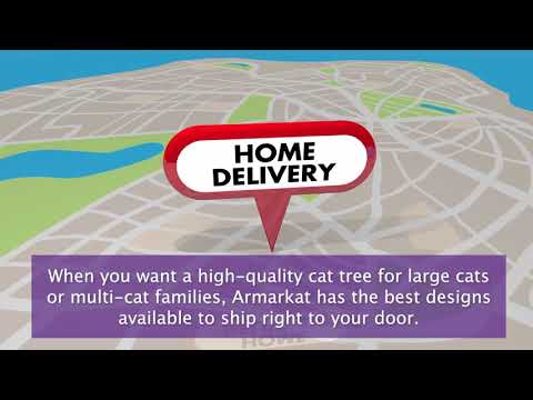 Classic 77-Inch Real Wood Cat Tree, Multi-Levels With Ramp, Three Perches, Two Condos, Ivory by Armarkat